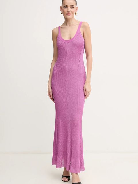 Herve Leger sukienka Carmen kolor różowy maxi dopasowana GRM8513103