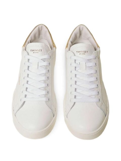 TWINSET lace-up logo-detail sneakers - White