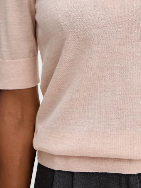 BOSS t-shirt wełniany damski kolor fioletowy 50544996