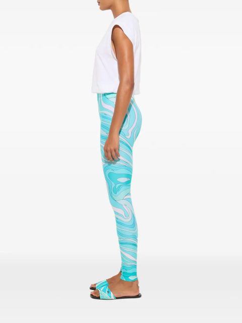 PUCCI Marmo-print leggings - Blue