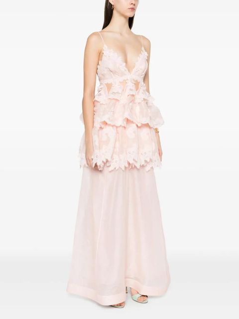 ZIMMERMANN tiered lace maxi dress - Pink