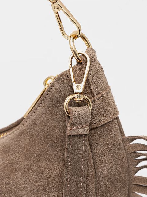 Answear.LAB torebka zamszowa kolor beżowy