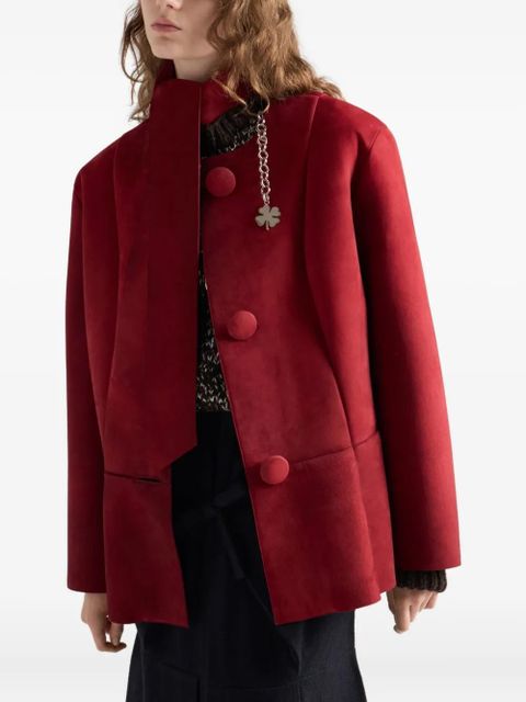 Prada bow-detail buttoned jacket - Red