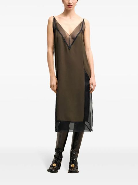 AMI Paris thin strap midi-dress - Brown - zdjęcie produktu nr 2