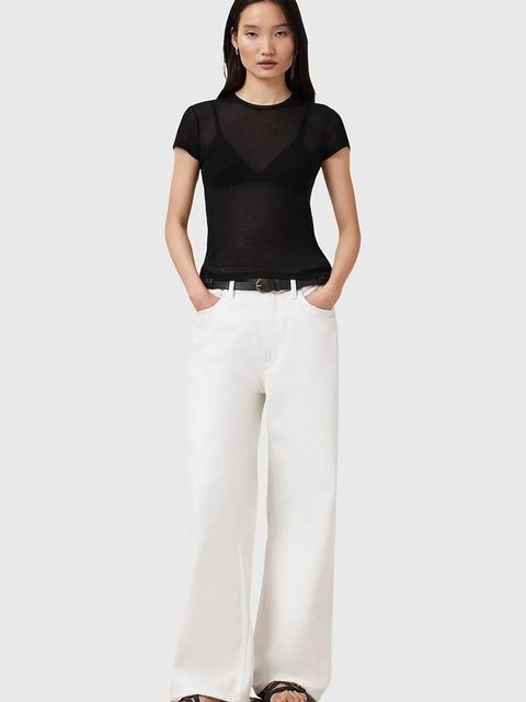 AllSaints t-shirt JUNE damski kolor czarny W182JC