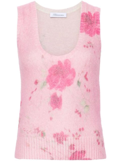 Blumarine roses-print tank top - Pink - zdjęcie produktu nr 1