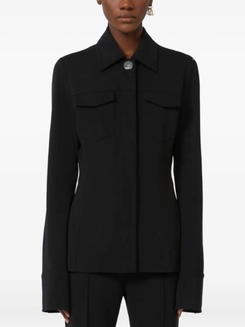 Sportmax flap-pockets crepe shirt jacket - Black - zdjęcie produktu nr 1