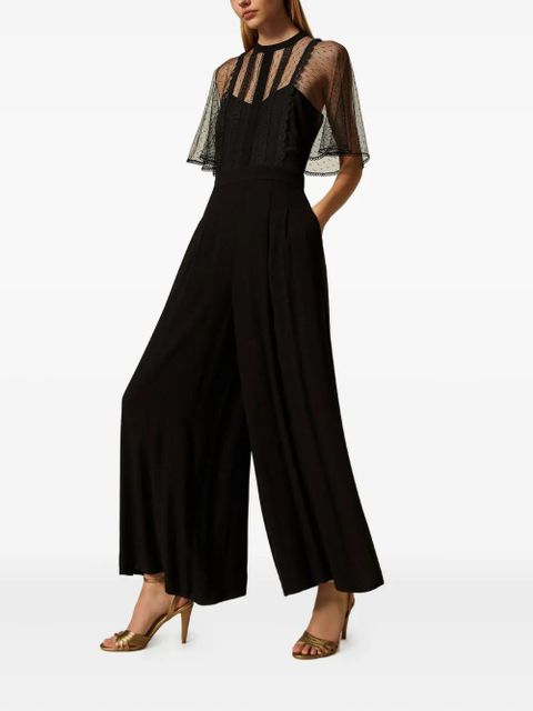 TWINSET tulle wide-leg jumpsuit - Black