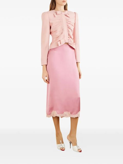 Valentino Garavani lace-trim satin skirt - Pink - zdjęcie produktu nr 2