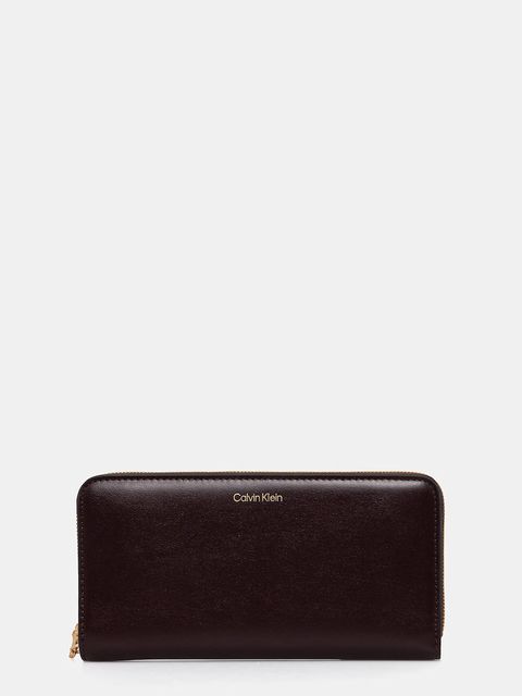 Calvin Klein portfel skórzany damski kolor bordowy LV04F1093G - zdjęcie produktu nr 1