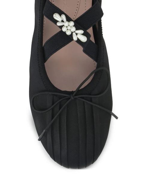 Simone Rocha fuax pearl-embellished ballet flats - Black