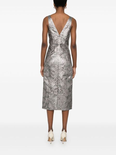 TOTEME brocade midi dress - Silver