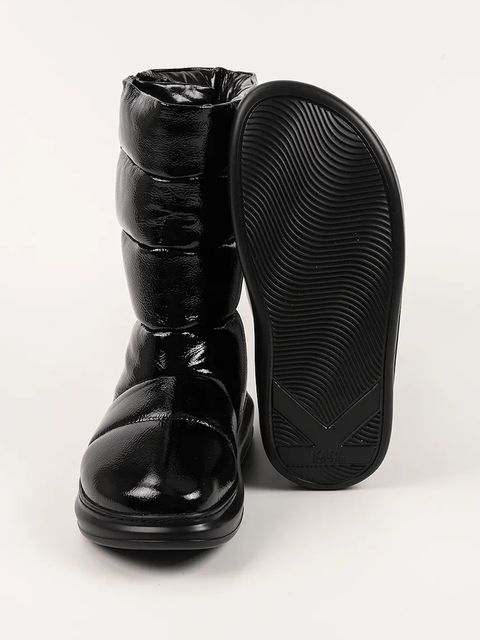 Karl Lagerfeld śniegowce skórzane KAPRI KOSI kolor czarny KL44573A