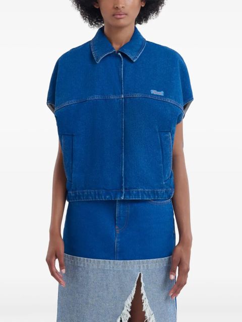 Marni short-sleeved denim jacket - Blue