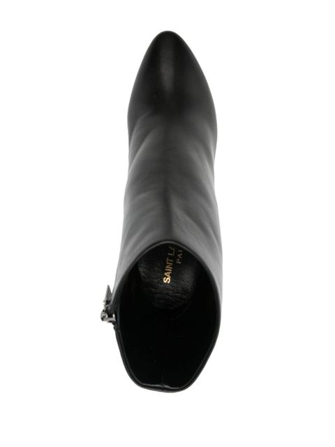 Saint Laurent Lou 95mm leather boots - Black