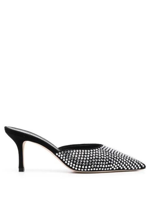 Paris Texas Hollywood 75mm crystal-embellished mules - Black - zdjęcie produktu nr 1