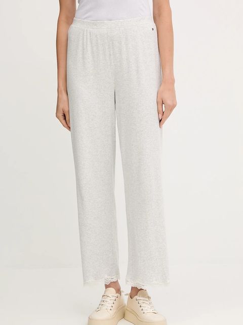 Tommy Hilfiger spodnie piżamowe damskie kolor szary gładkie UW0UW06074