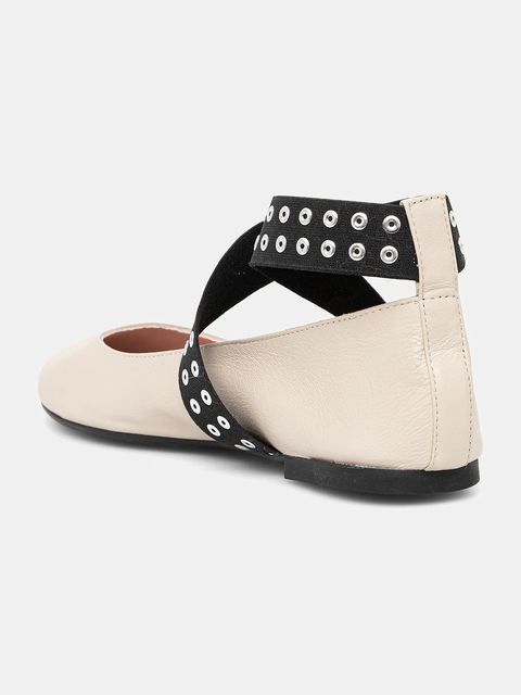 Pretty Ballerinas baleriny skórzane Nicole kolor beżowy 52562_002