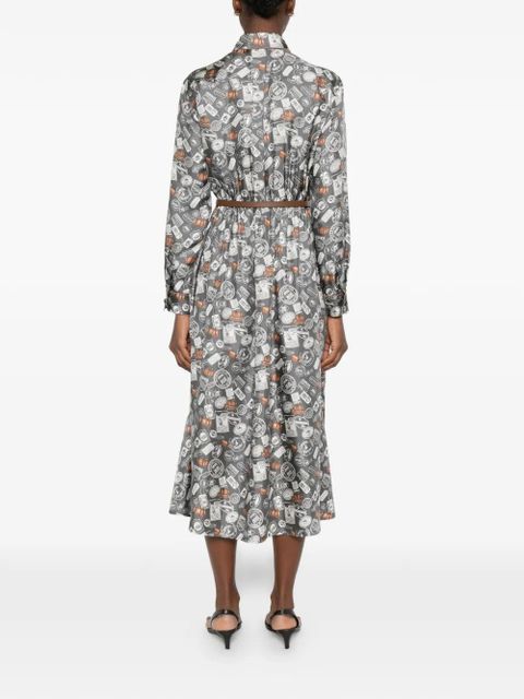 Max Mara printed collared dress - Grey