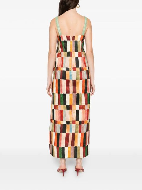 ALEMAIS x LRNCE Marjorelle square-neck strappy midi dress - Neutrals