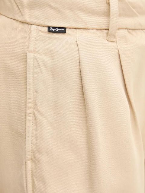 Pepe Jeans spodnie GOA damskie kolor beżowy szerokie high waist PL211834