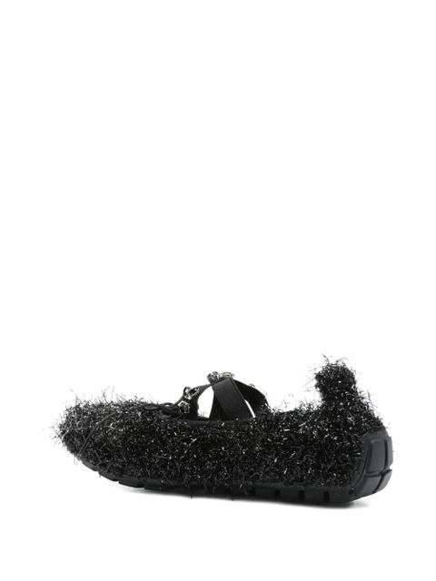 Simone Rocha embellished-frill ballet flats - Black