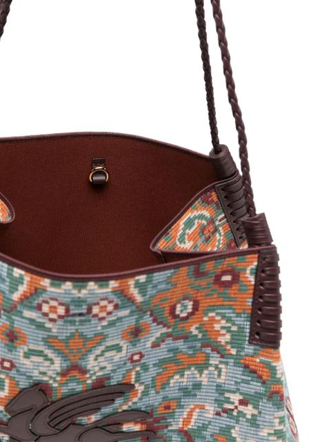 ETRO patterned emblem shoulder bag - Blue