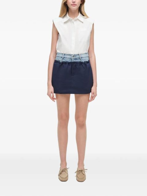 Simkhai Hampton Denim Combo Mini Skirt - Blue