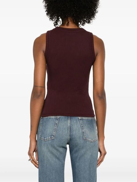 Alexander McQueen logo-plaque tank top - Red