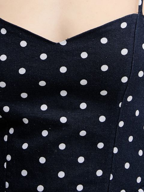 Hollister Co. sukienka lniana kolor granatowy mini rozkloszowana KI359-5224