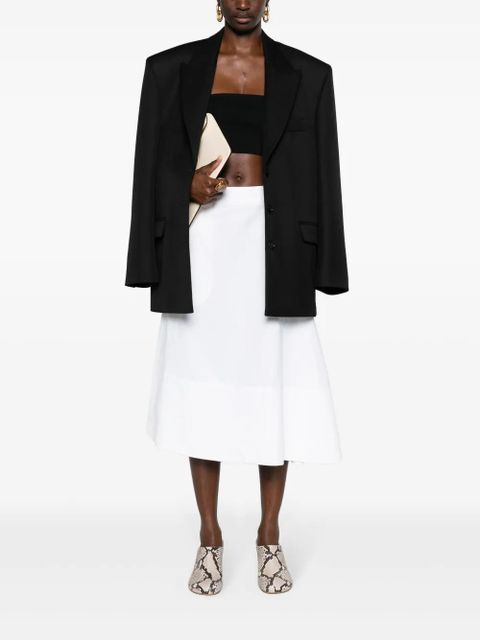 Jil Sander asymmetric linen midi skirt - White - zdjęcie produktu nr 2