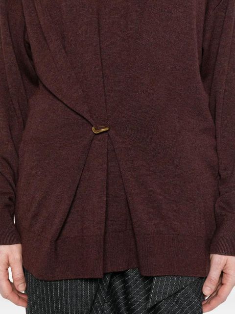 ISABEL MARANT Chiraz V-neck ring-detail sweater - Red