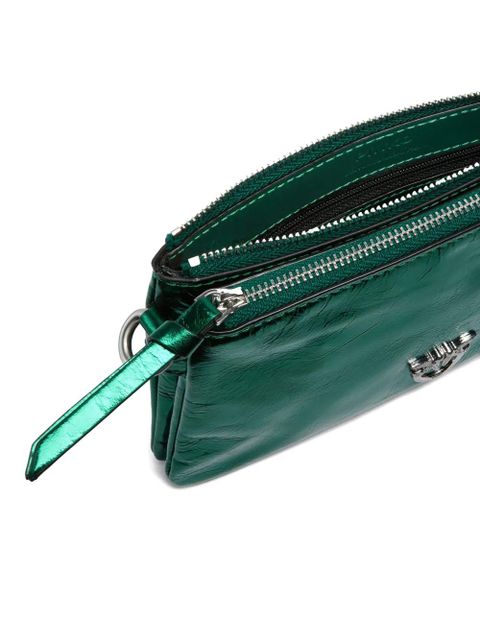 PINKO metallic calfskin chain bag - Green