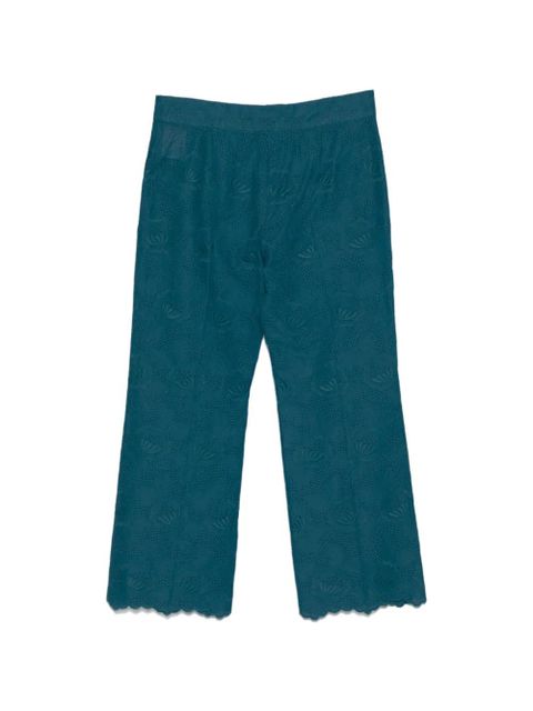 Valentino Garavani floral-embroidery trousers - Blue - zdjęcie produktu nr 2