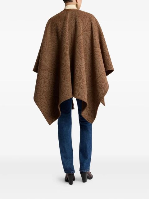 ETRO paisley jacquard cape - Brown