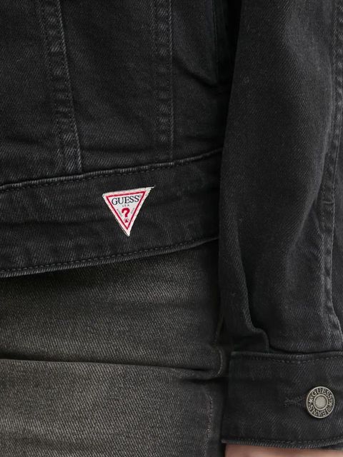 Guess Jeans kurtka jeansowa damska kolor czarny przejściowa oversize W4BN56 D5E83