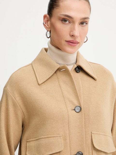 Marella kurtka z dodatkiem wełny Emme by Marella kolor brązowy przejściowa 2525906081200 - zdjęcie produktu nr 2