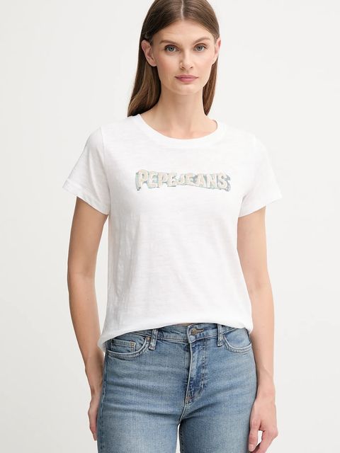 Pepe Jeans t-shirt bawełniany damski kolor biały PL5000013 - zdjęcie produktu nr 1