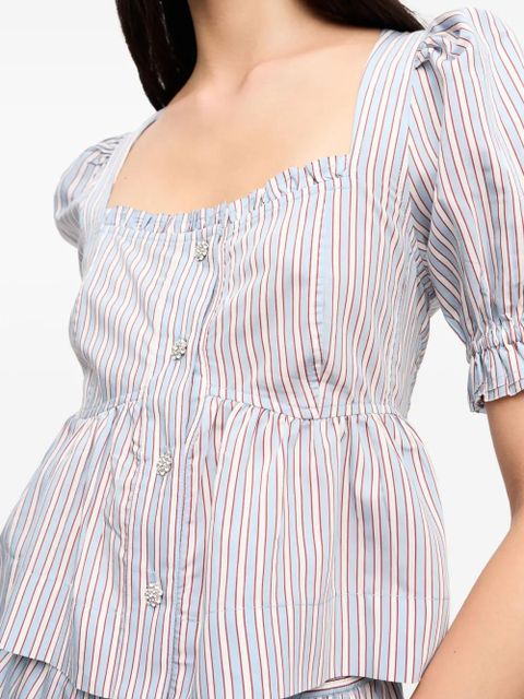 GANNI striped blouse - White