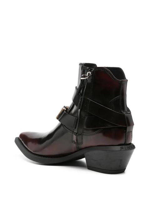 PINKO buckle-strap pointed-toe boots - Red - zdjęcie produktu nr 2