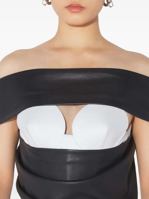 Jean Paul Gaultier leather mini dress - Black