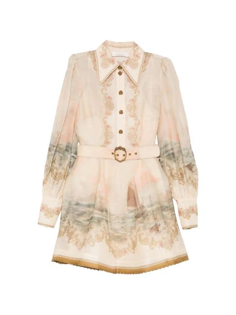 ZIMMERMANN Rebellion Marine long-sleeve dress - Neutrals - zdjęcie produktu nr 1