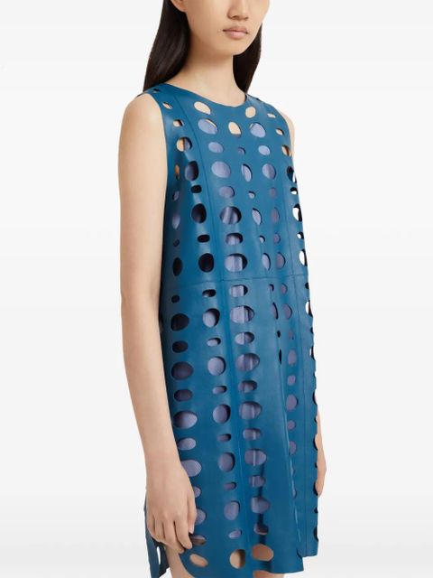 Marni circular cut-out sleeveless mini dress - Blue