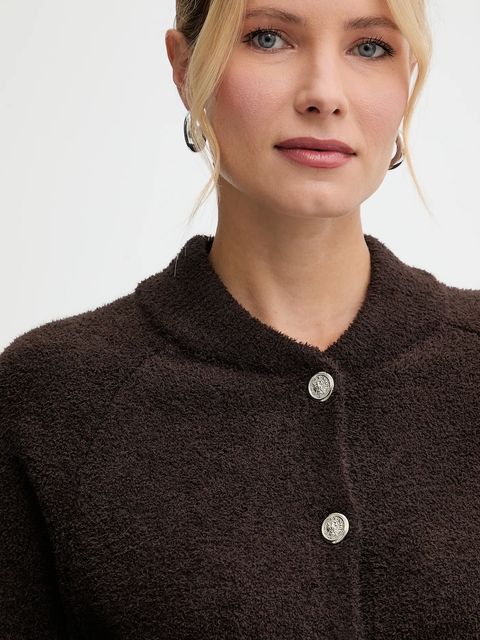 Morgan kardigan damski kolor brązowy MPACK