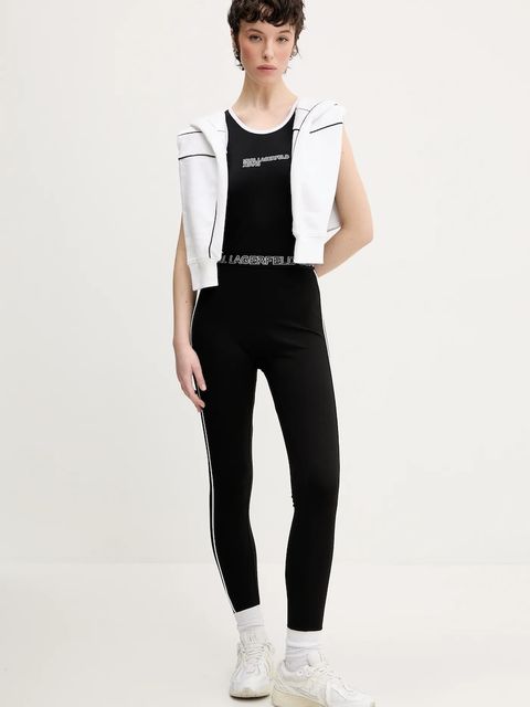 Karl Lagerfeld Jeans legginsy damskie kolor czarny gładkie A2W10153