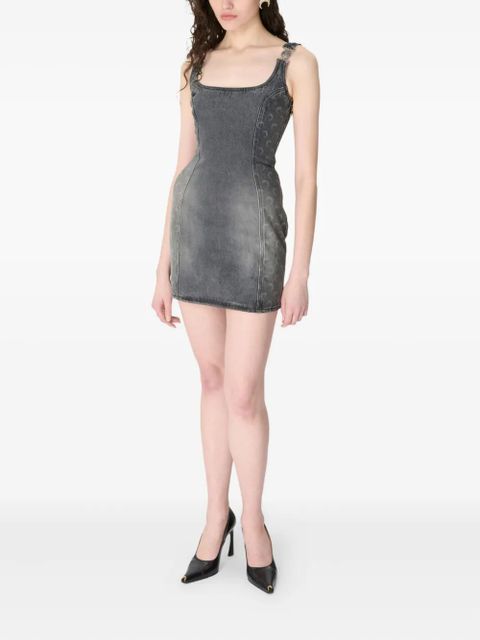 Marine Serre Moon sleeveless denim dress - Grey