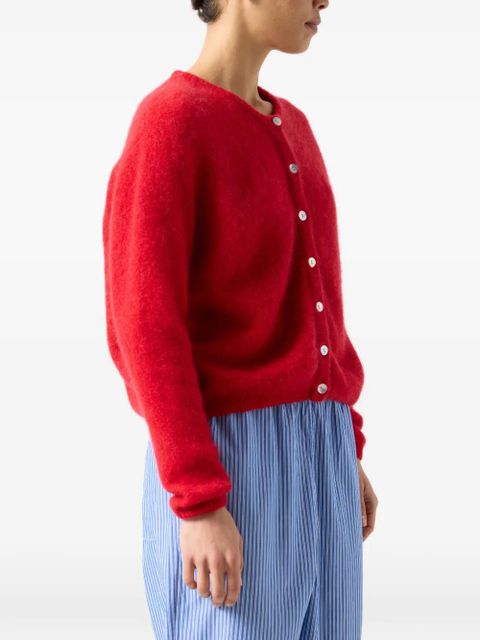 American Vintage crew-neck long-sleeves cardigan - Red