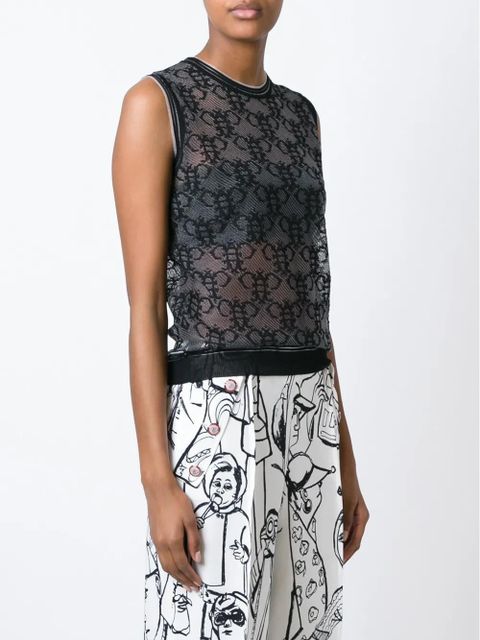PUCCI sheer logo tank top - Black