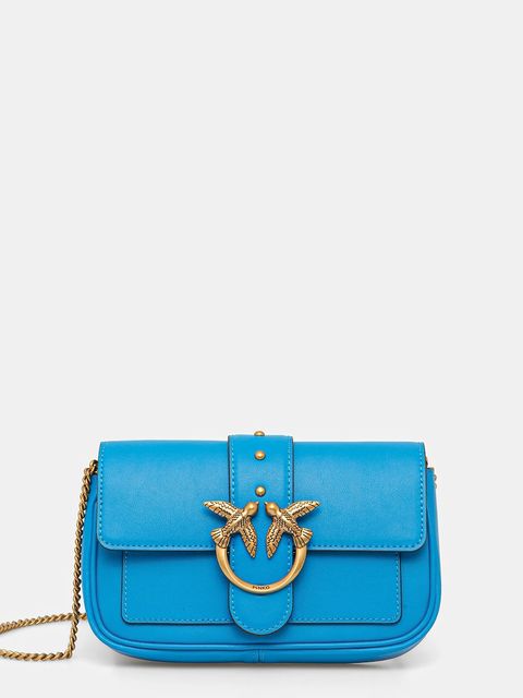 Pinko torebka skórzana kolor niebieski 100061 A0F1 - zdjęcie produktu nr 1