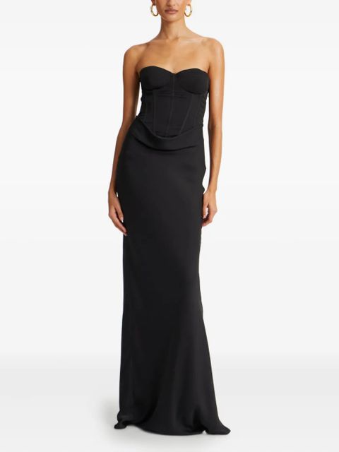 ROTATE BIRGER CHRISTENSEN corset maxi dress - Black